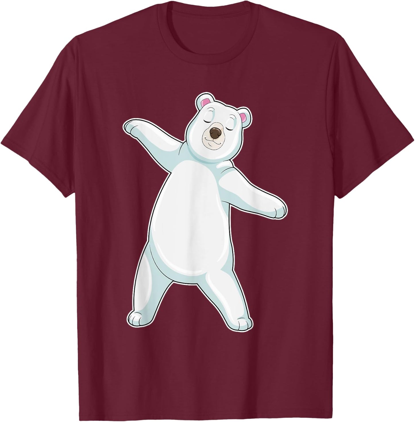 Polar bear Yoga Fitness Gymnastics T-Shirt - T-Shirt | Maroon