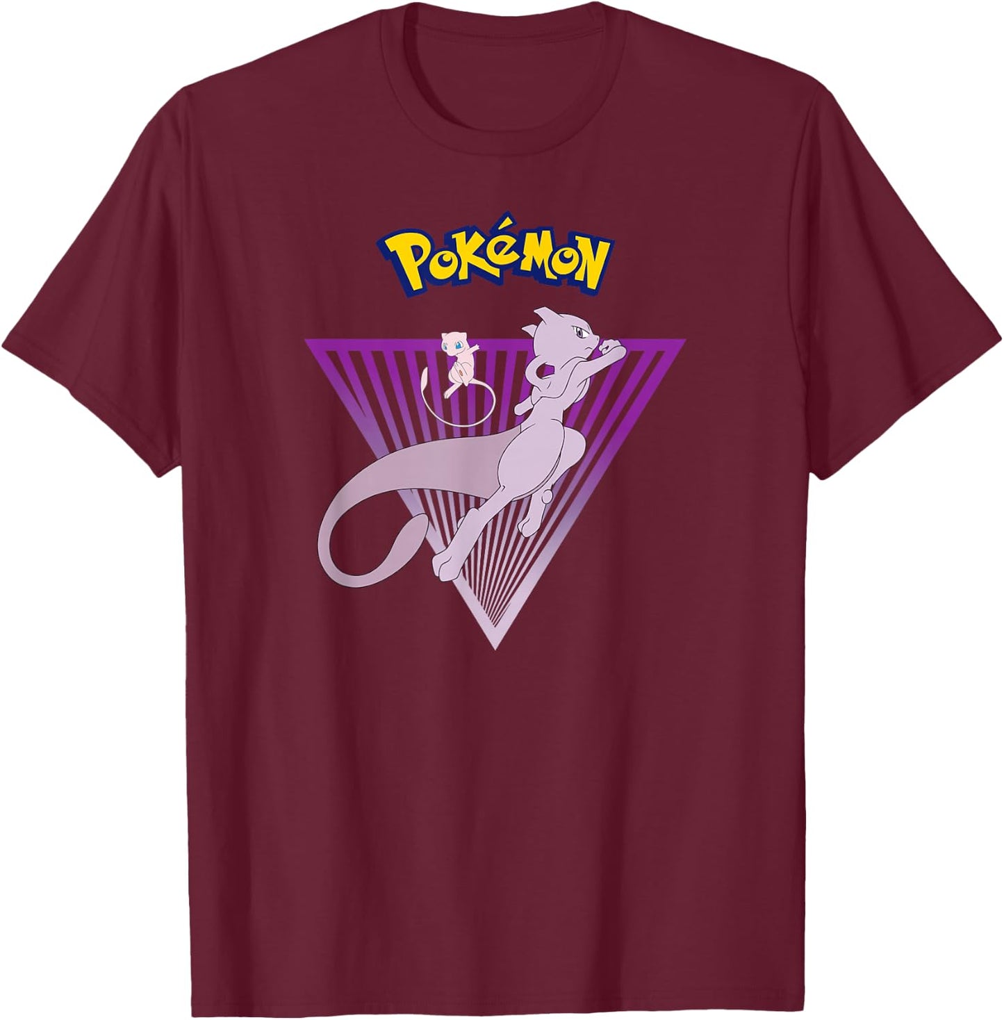 Pokemon Mewtwo and Mew T-Shirt - T-Shirt | Maroon