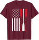 Funny Rowing Art Men Women US America Flag Coxswain Row Crew T-Shirt - T-Shirt | Maroon