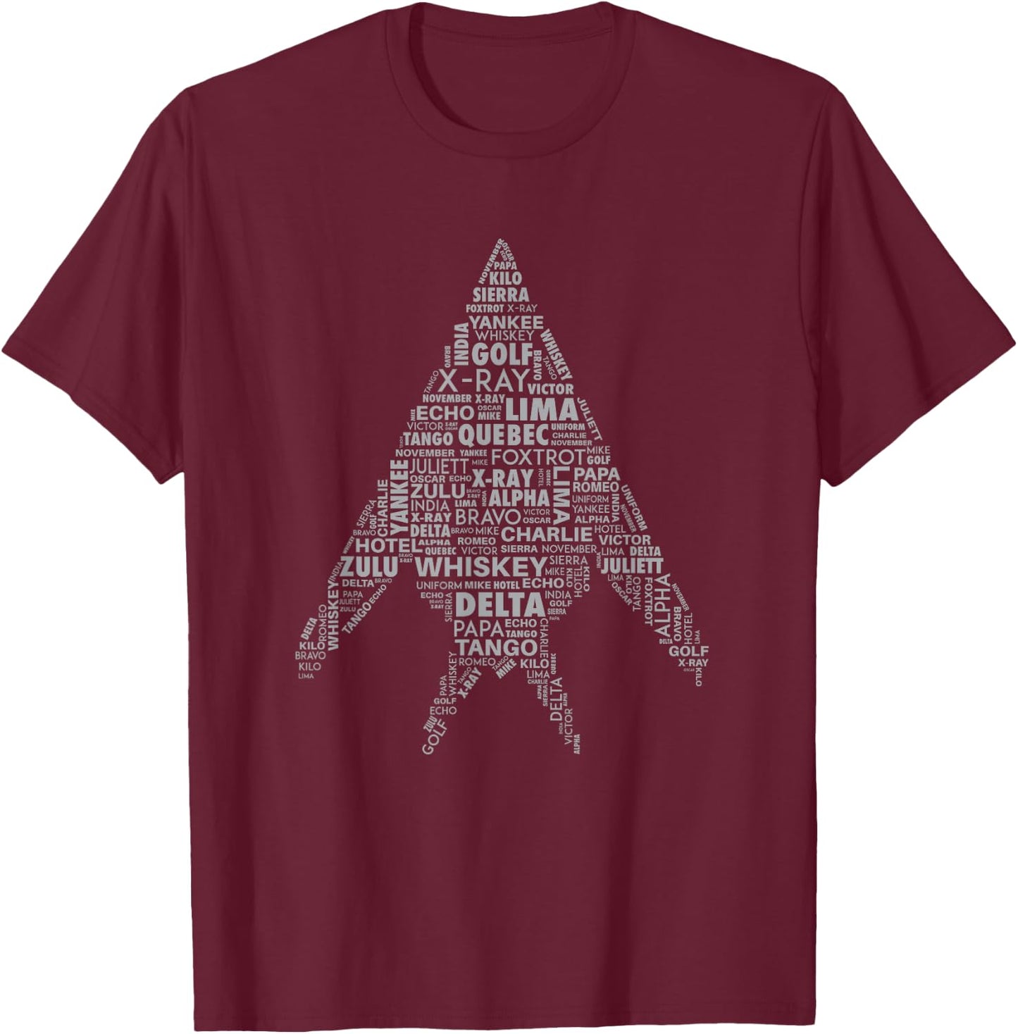 Phonetic Alphabet Aviation Military Shirt T-Shirt - T-Shirt | Maroon