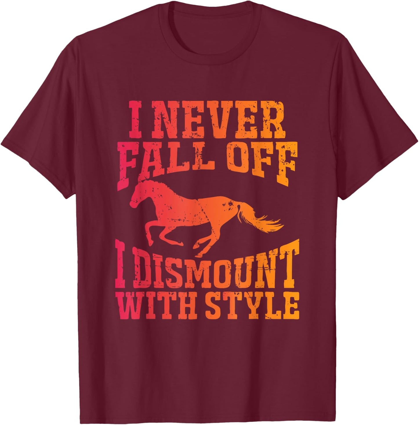 Horse Lover Equestrian Horse T-Shirt - T-Shirt | Maroon