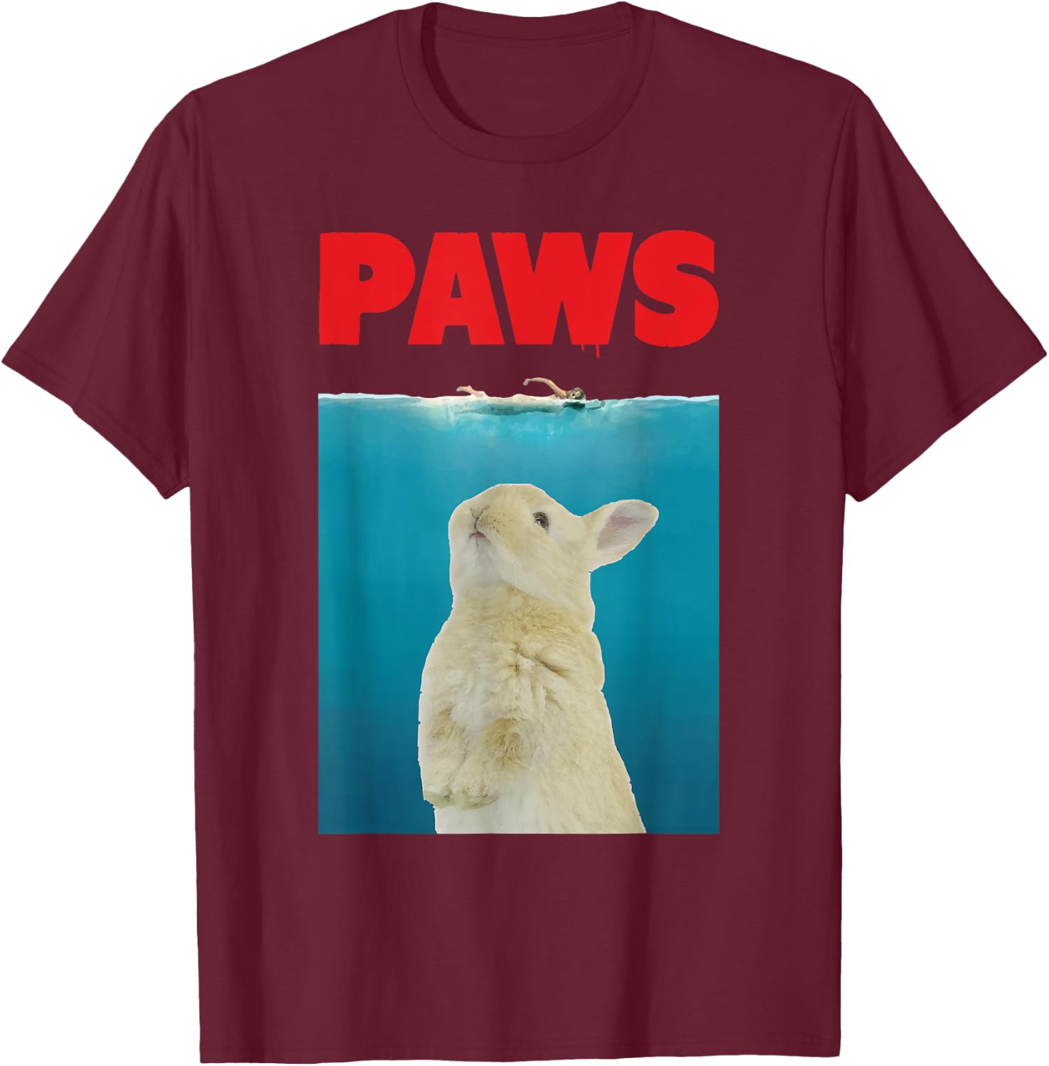 Paws Bunny Funny Parody | Rabbit Lover Gifts T-Shirt - T-Shirt | Maroon