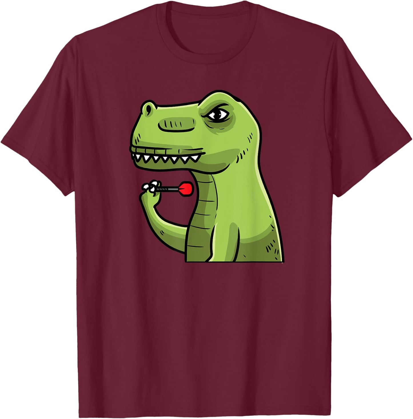 Darts Dinosaur Dart T-Rex Darts Player T-Shirt - T-Shirt | Maroon