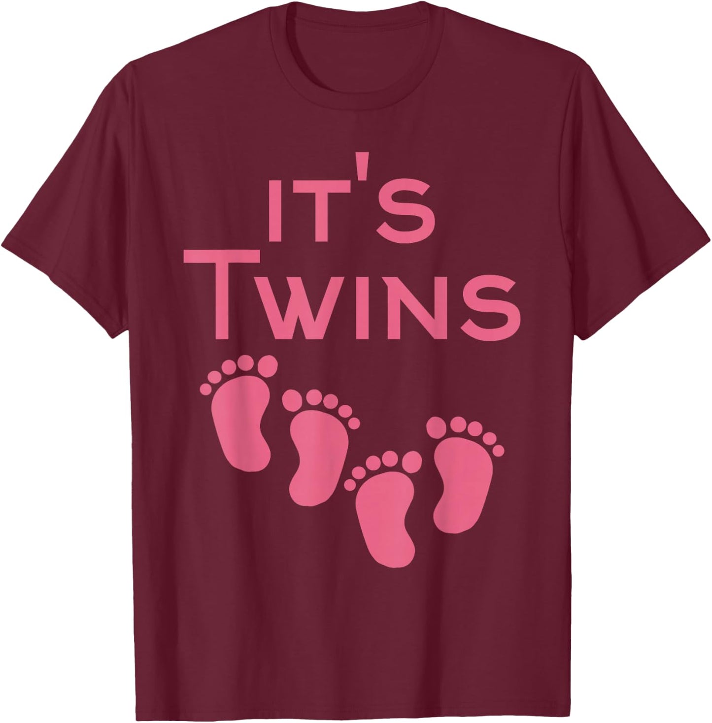 Team twins - It's twin girls - Gender reveal & Baby shower T-Shirt - T-Shirt | Maroon