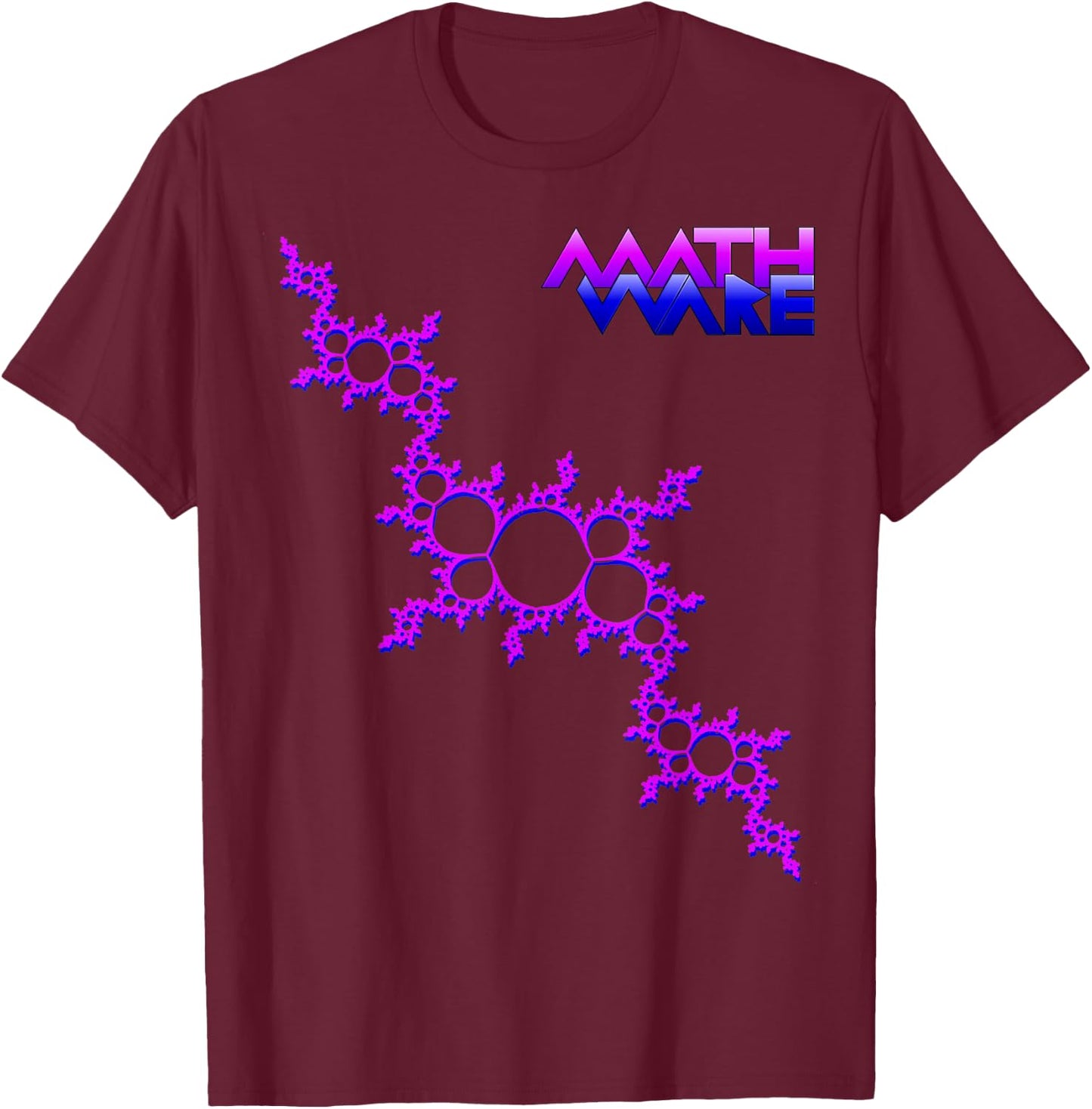 Nerdy MathWare Logo Julia Set Science Math Teacher Geek Gift Women Kids T-Shirt - T-Shirt | Maroon