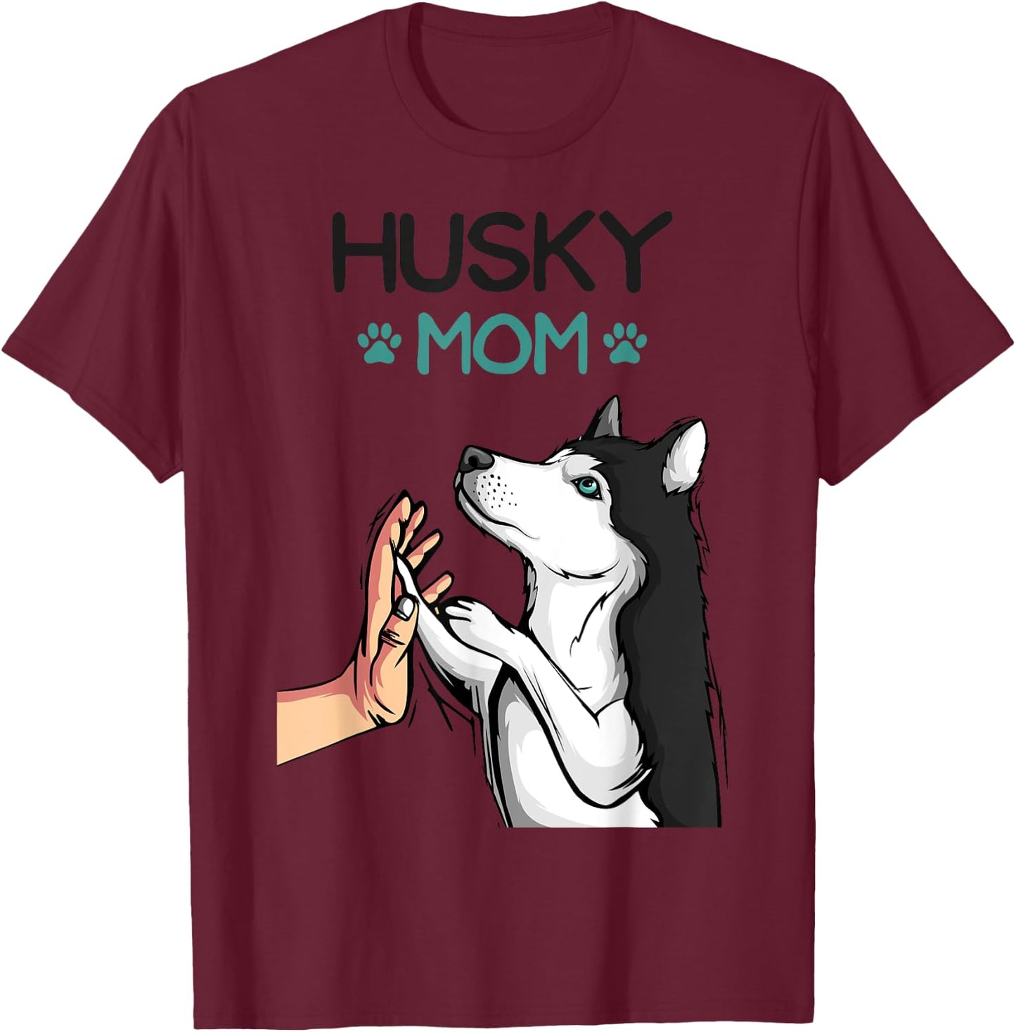 Husky Mom Dog Lover Girls Women T-Shirt - T-Shirt | Maroon