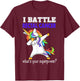 Unicorn I Battle Rectal Cancer Awareness T-Shirt - T-Shirt | Maroon