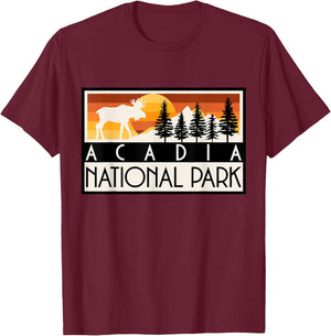 Acadia National Park Maine Nature Hike Outdoors T-Shirt - T-Shirt | Maroon