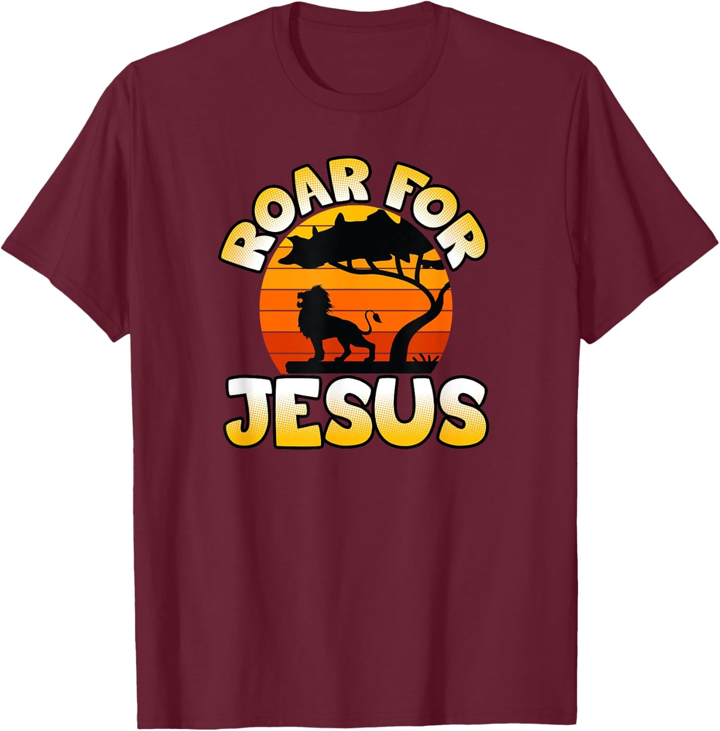 Vacation Bible School Lion Wild About VBS Roar For Jesus T-Shirt - T-Shirt | Maroon