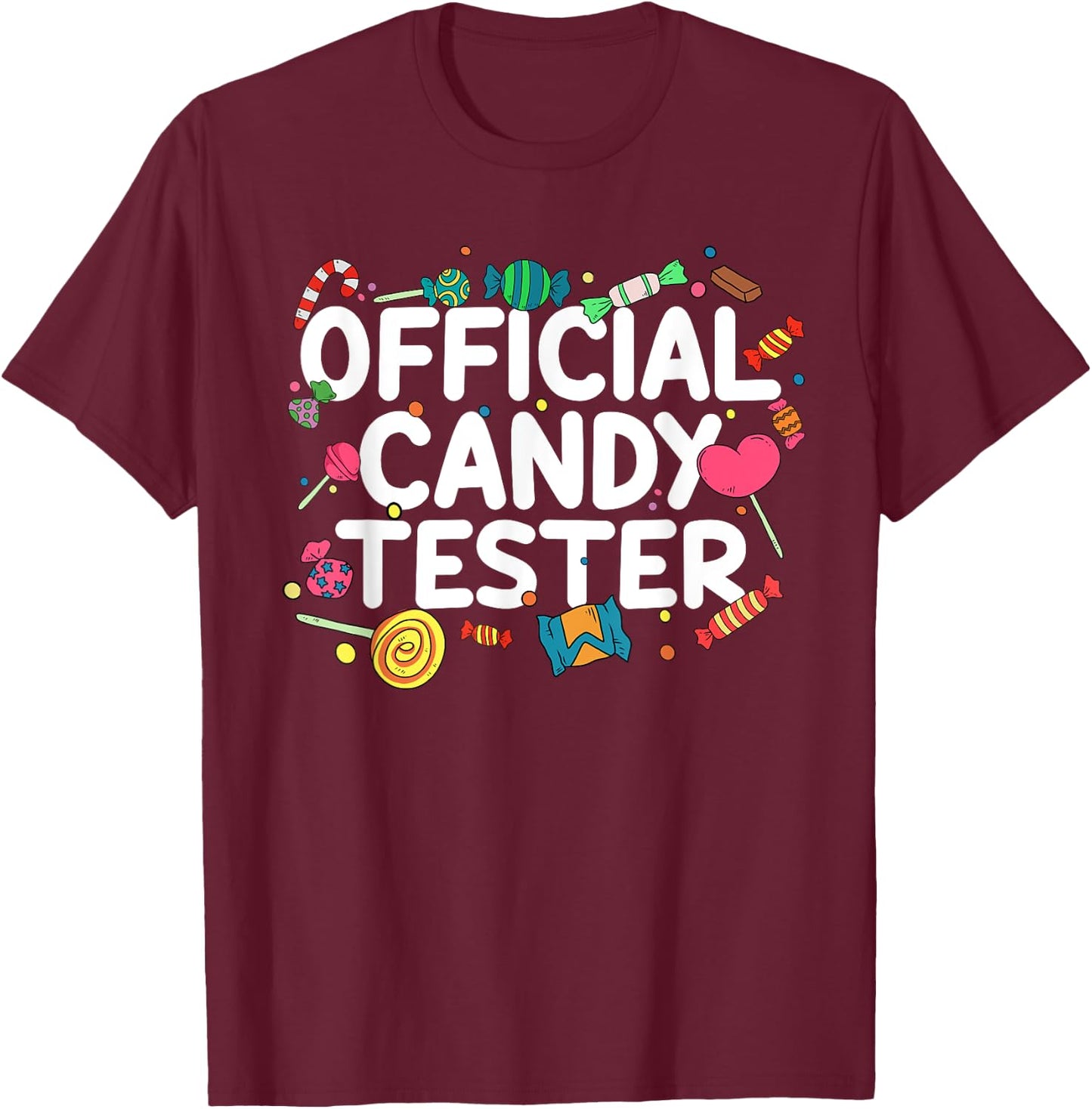 Cool Candy Art Men Women Kids Lollipop Candy Bar Halloween T-Shirt - T-Shirt | Maroon