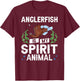 Anglerfish Deep Sea Angler Fish Skeleton T-Shirt - T-Shirt | Maroon
