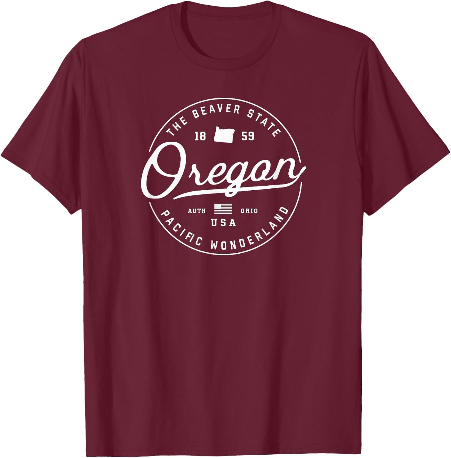 Oregon OR Travel Vacation Shirt State Slogan T-Shirt - T-Shirt | Maroon