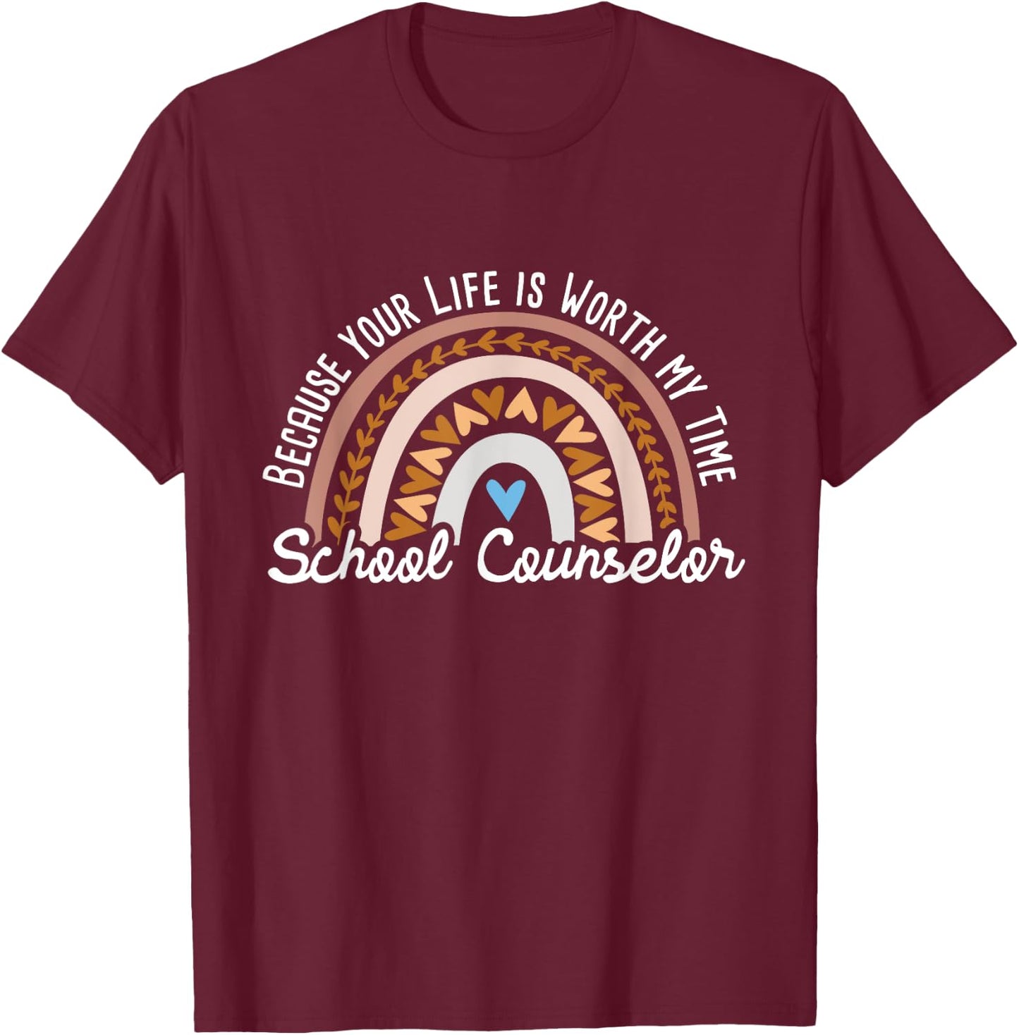 School Counselor - Appreciation Rainbow Teacher Counseling Women T-Shirt - T-Shirt | Maroon