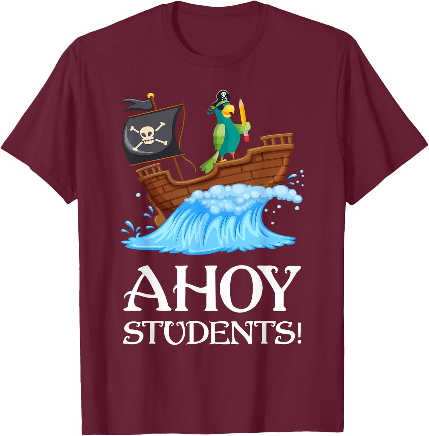 Funny 1st 2nd 3rd 4th 5th 6th Grade Pirate Teacher Women Girls Kids T-Shirt - T-Shirt | Maroon