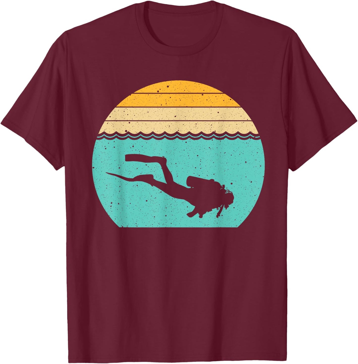 Cool Scuba Diving Women Sea Vintage 80s Scuba Diver T-Shirt - T-Shirt | Maroon