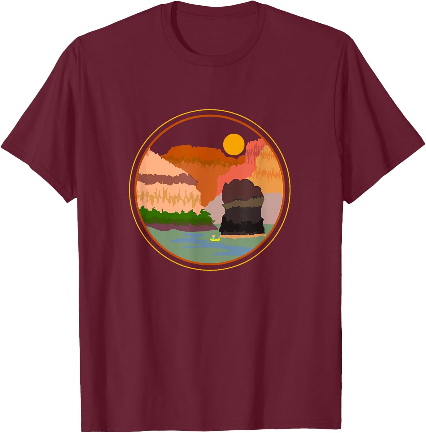Vulcan's Anvil Grand Canyon National Park Lava Falls Rafting T-Shirt - T-Shirt | Maroon