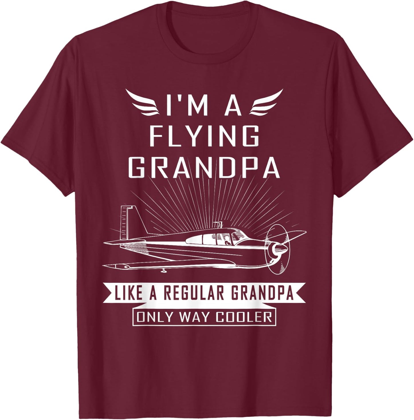 Flying Grandpa Shirt Pilot Gift Pilot Humor T-Shirt - T-Shirt | Maroon
