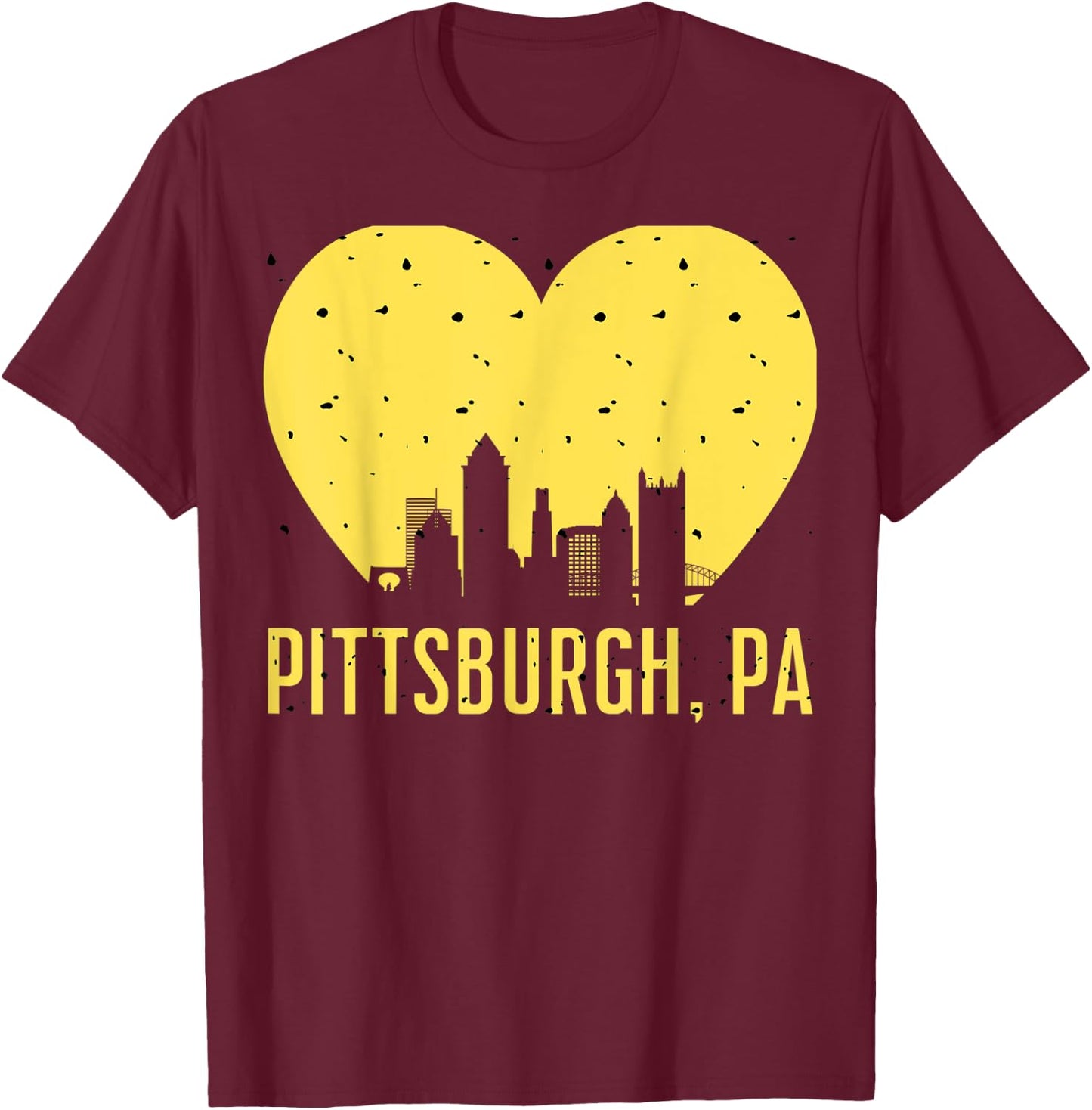 Pittsburgh Born in PA From PGH Pennsylvania Burgh Mom Dad T-Shirt - T-Shirt | Maroon