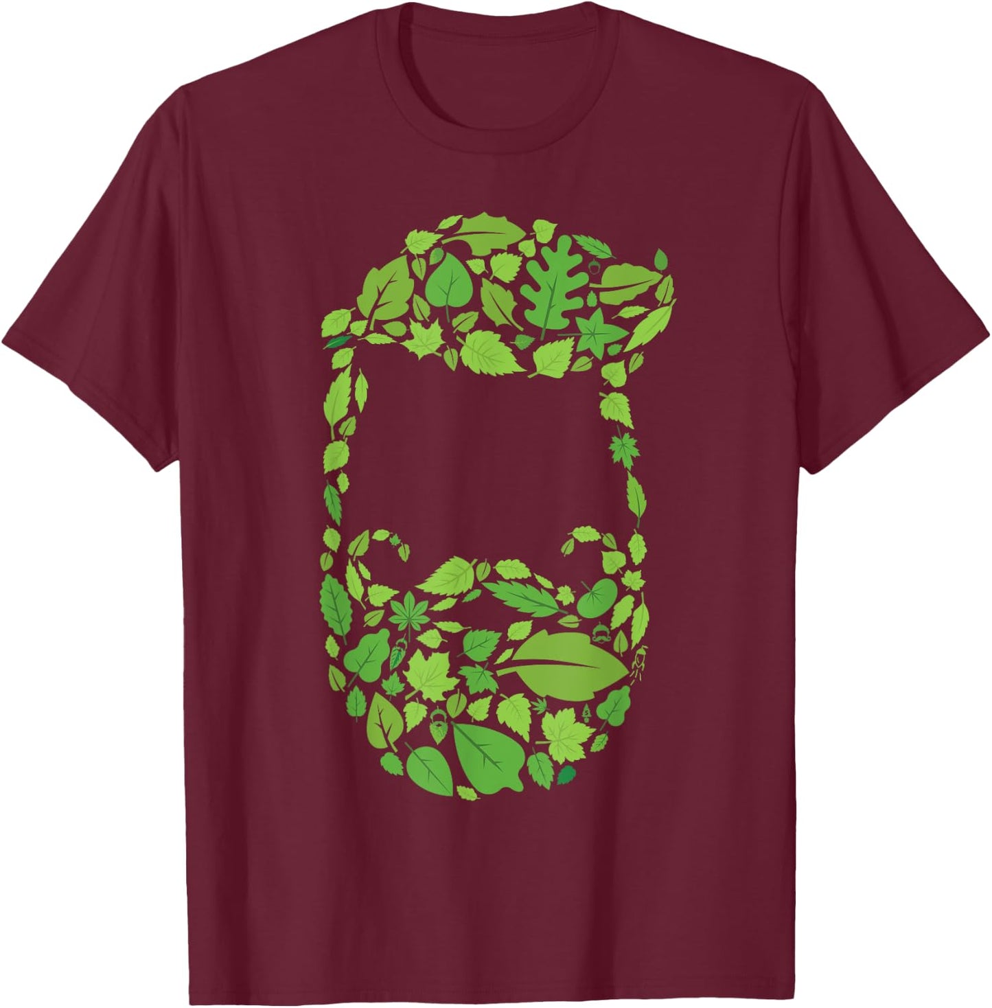 Leaf Beard - Big Beard Forest T-Shirt - T-Shirt | Maroon