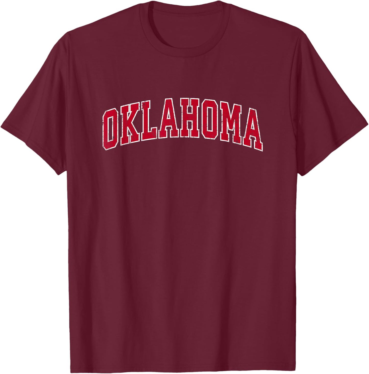 Oklahoma OK Vintage Sports Design Red Design T-Shirt - T-Shirt | Maroon