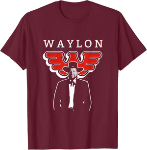 Waylon Jennings - Official Merchandise - Full Circle T-Shirt - T-Shirt | Maroon