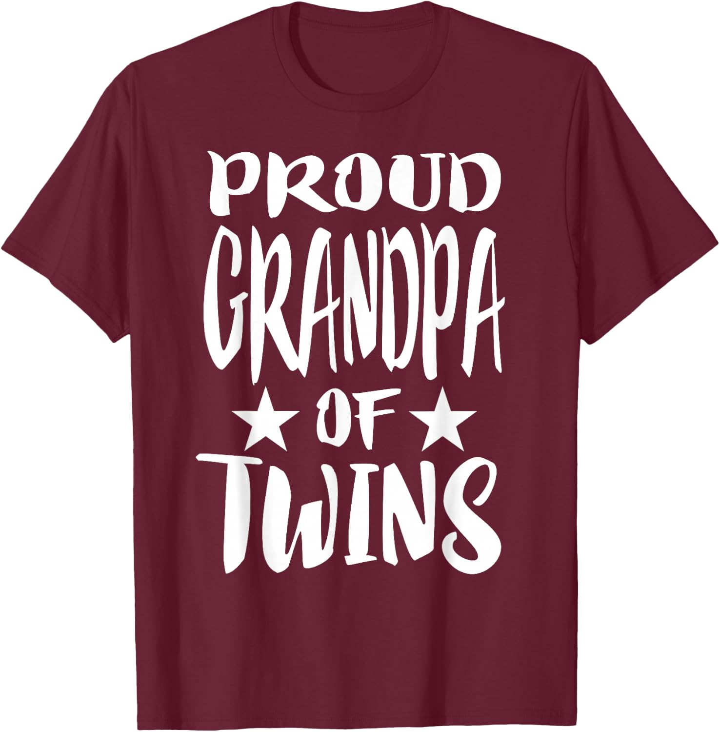 Proud Grandpa Of Twins New Grandfather Gift T-Shirt - T-Shirt | Maroon