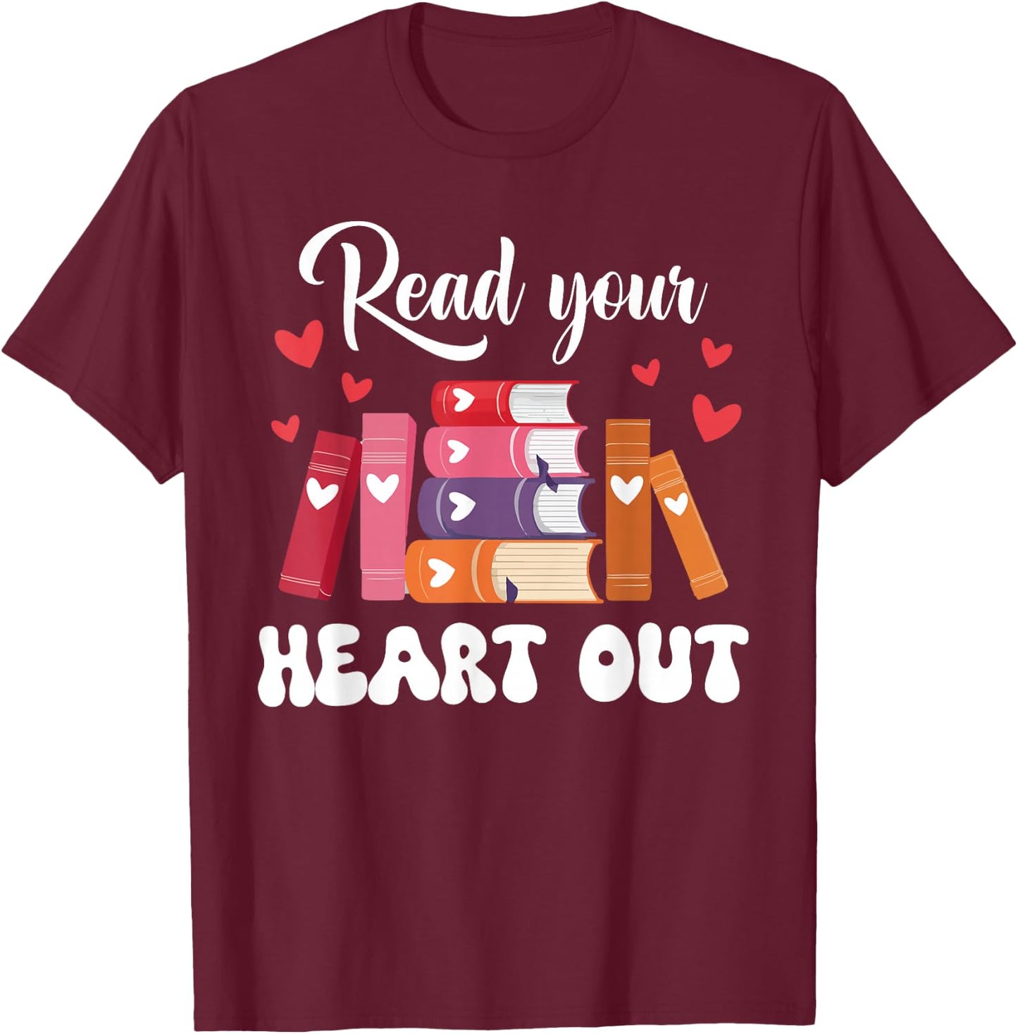Cute Retro Reading Book Reader Women Valentine T-Shirt - T-Shirt | Maroon