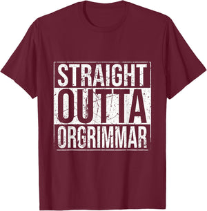 Straight Outta Orgrimmar Horde Gamer Vintage T-Shirt - T-Shirt | Maroon