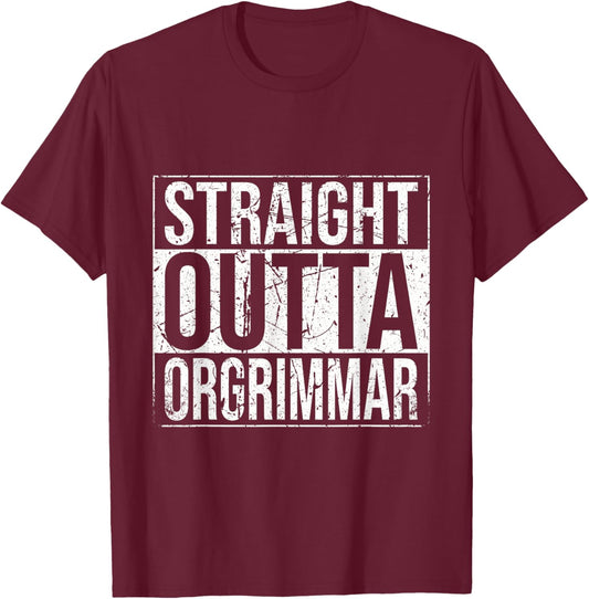 Straight Outta Orgrimmar Horde Gamer Vintage T-Shirt - T-Shirt | Maroon