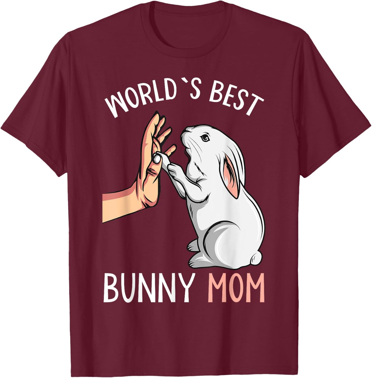 World´s Best Bunny Mom Rabbit Love Easter Girls T-Shirt - T-Shirt | Maroon