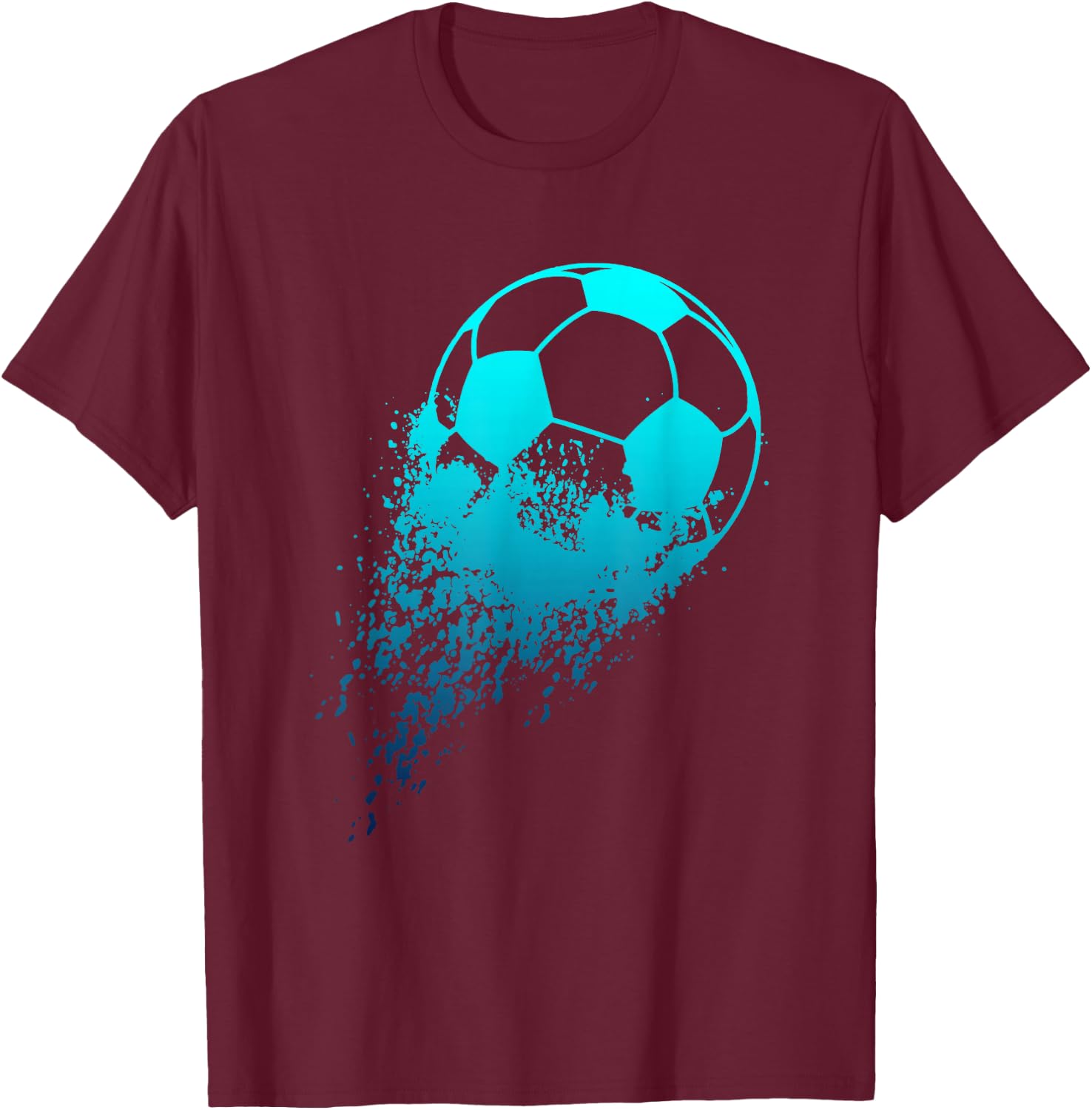 Soccer Player Sport Vintage Men Boys Soccer Ball T-Shirt - T-Shirt | Maroon