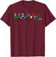 Marvel Avengers Character Text Portrait Small T-Shirt - T-Shirt | Maroon
