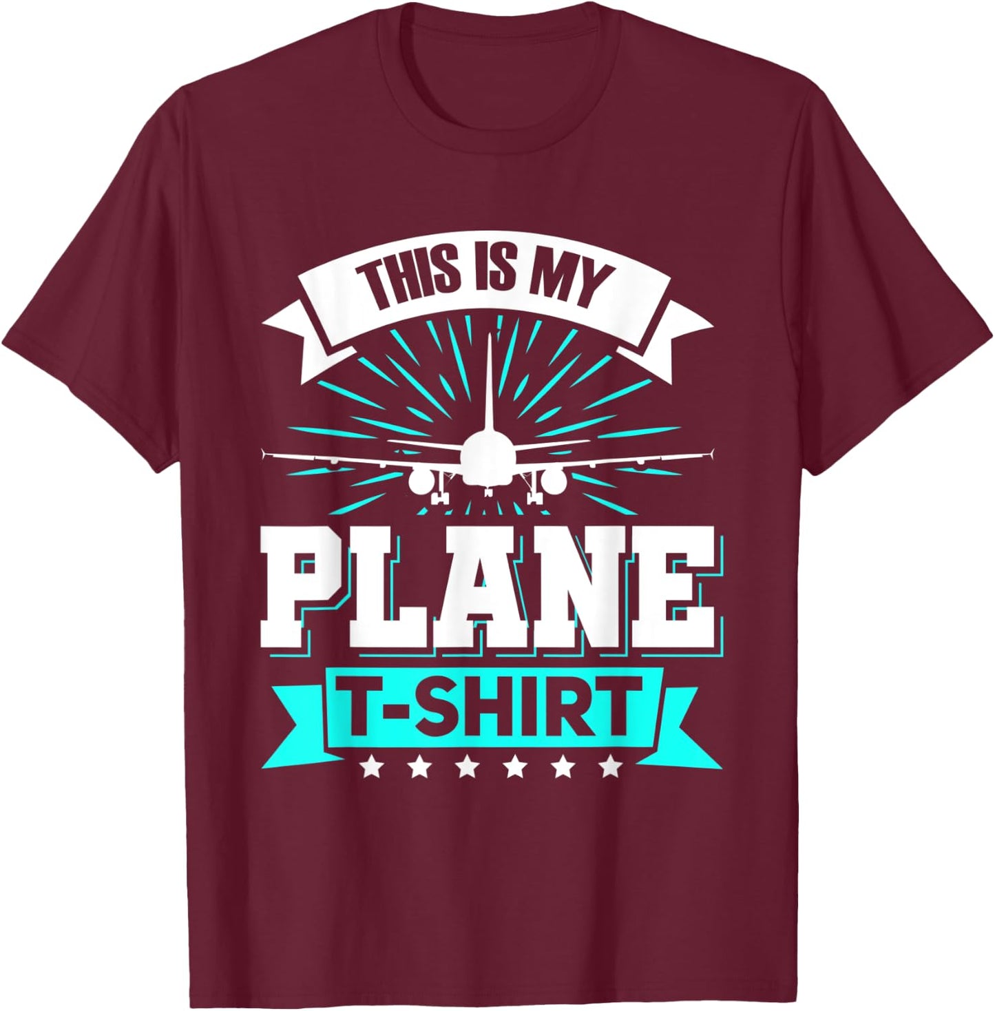 This Is My Plane Airplane Pilot Aviation Lover T-Shirt - T-Shirt | Maroon