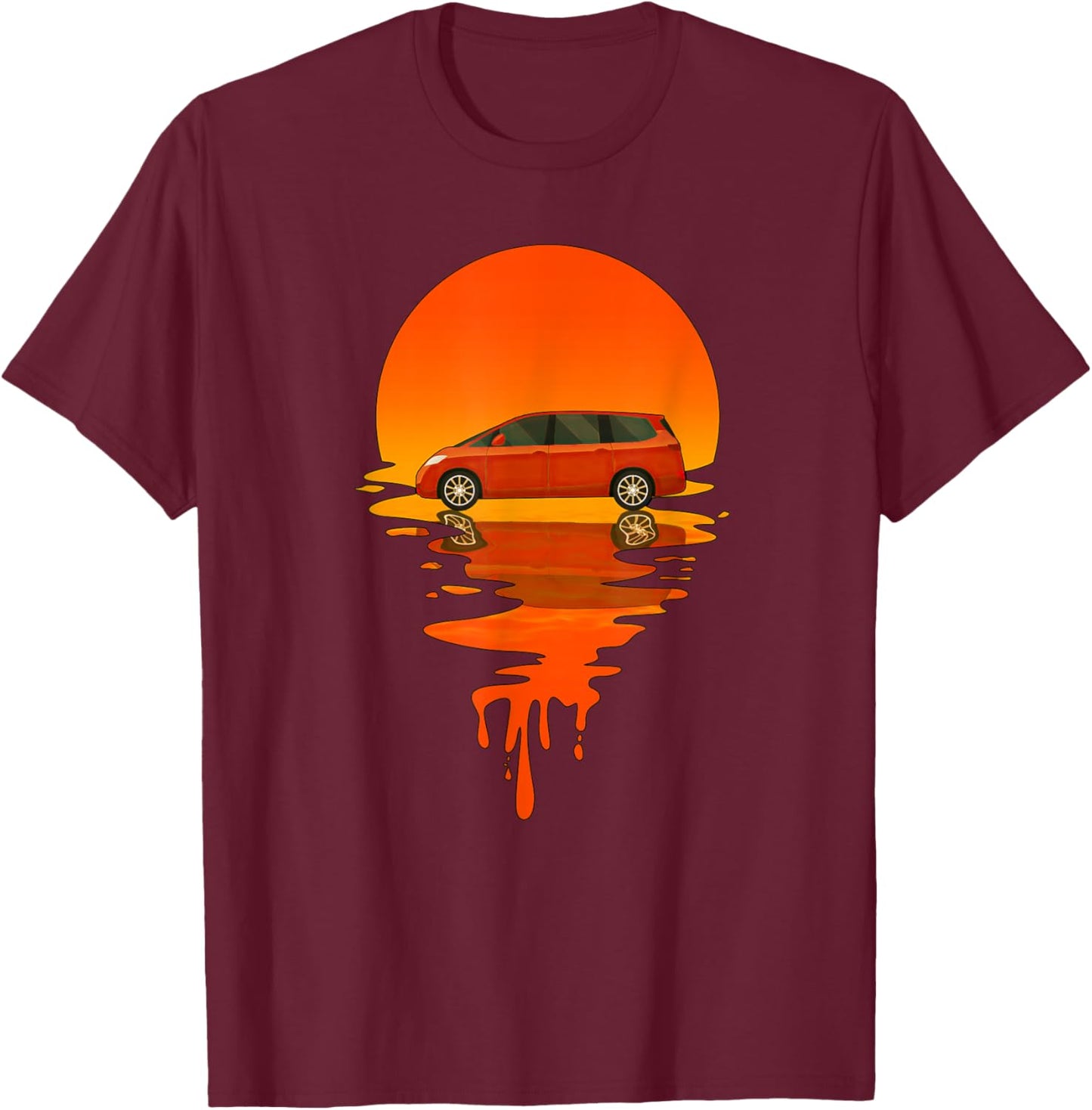 Vintage Retro Style Minivan T-Shirt - T-Shirt | Maroon