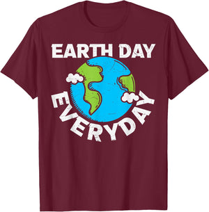 EARTH DAY EVERY DAY Rainbow Make the Earth Green Again T-Shirt - T-Shirt | Maroon