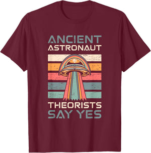 Ancient Astronaut Theorists Say Yes UFO Retro T-Shirt - T-Shirt | Maroon