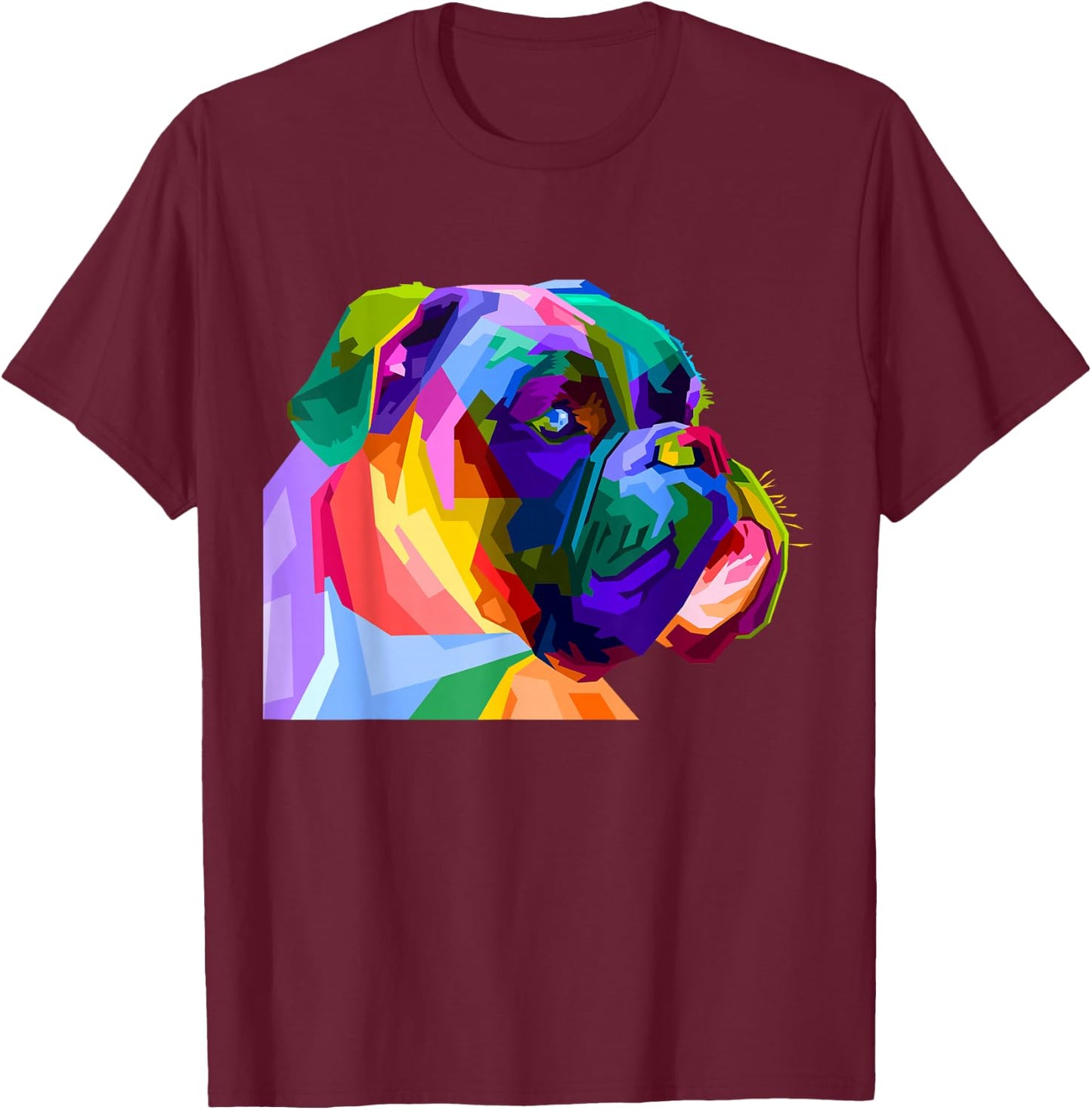 German Boxer Pop Art Portrait for Dog Owners T-Shirt - T-Shirt | Maroon