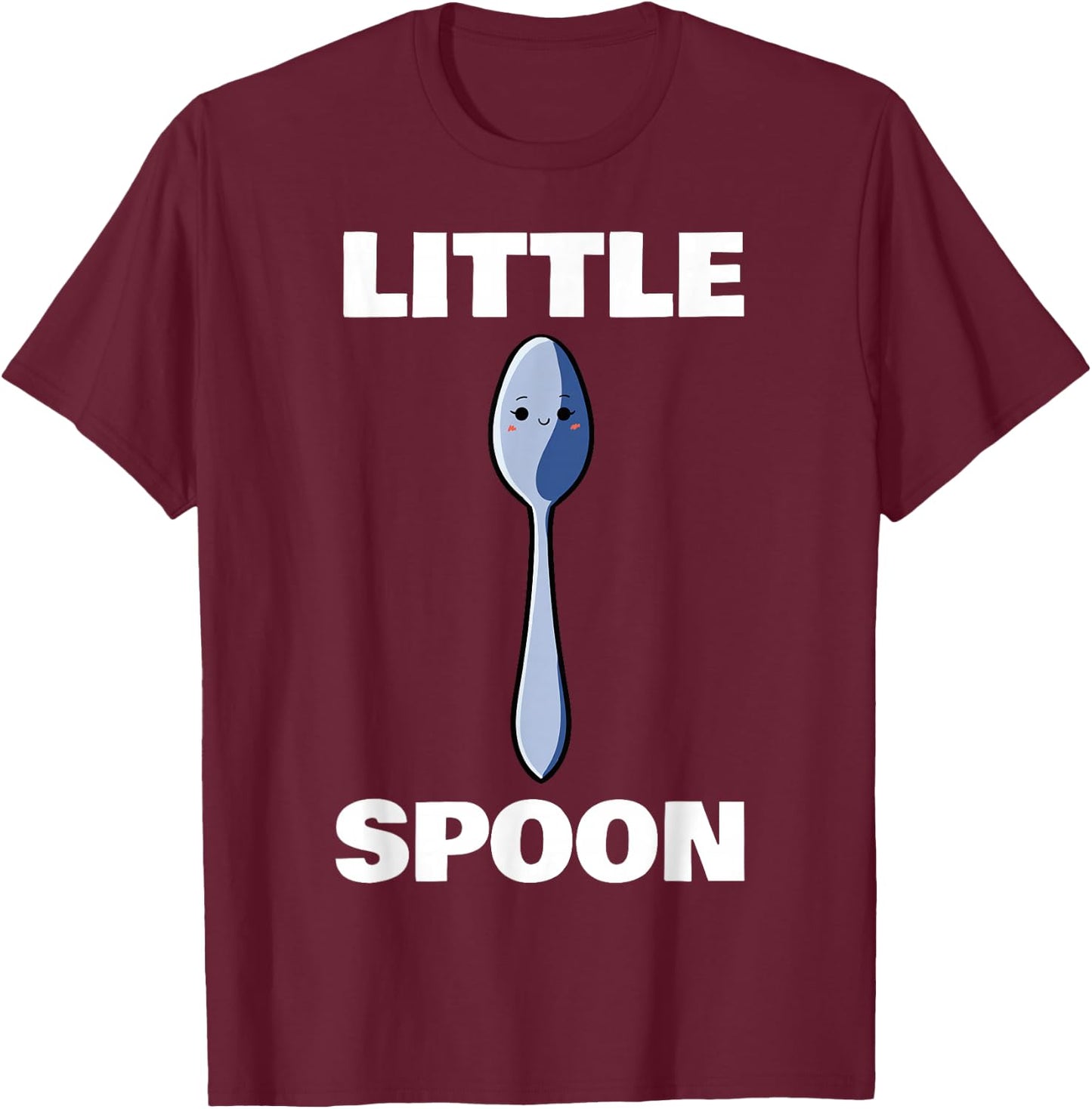Big Spoon Little Spoon Matching Family Wedding Anniversary T-Shirt - T-Shirt | Maroon