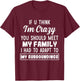 If U Think I'm Crazy You Should Meet My Family T-Shirt - T-Shirt | Maroon
