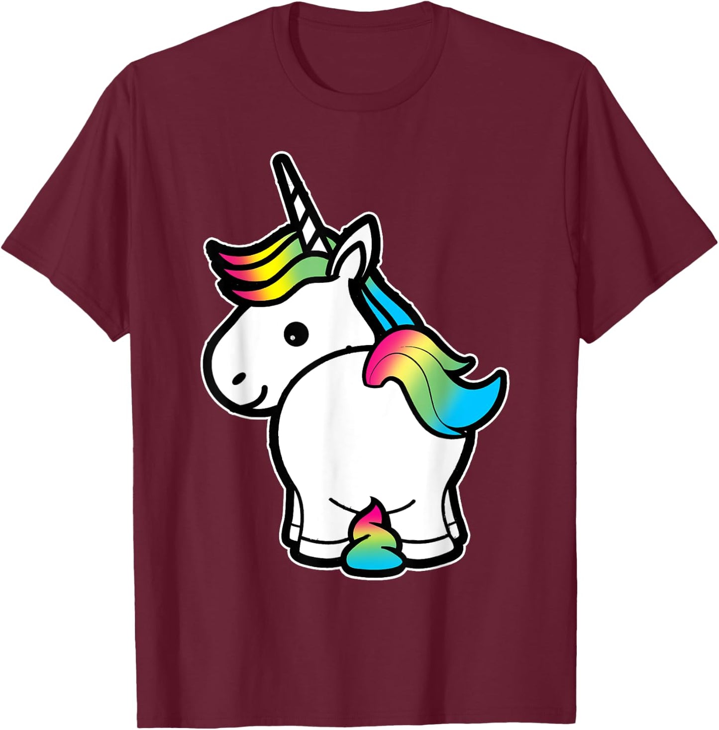 I Poop Magic Cute Unicorn Rainbow Kids Adult Shirt T-Shirt - T-Shirt | Maroon