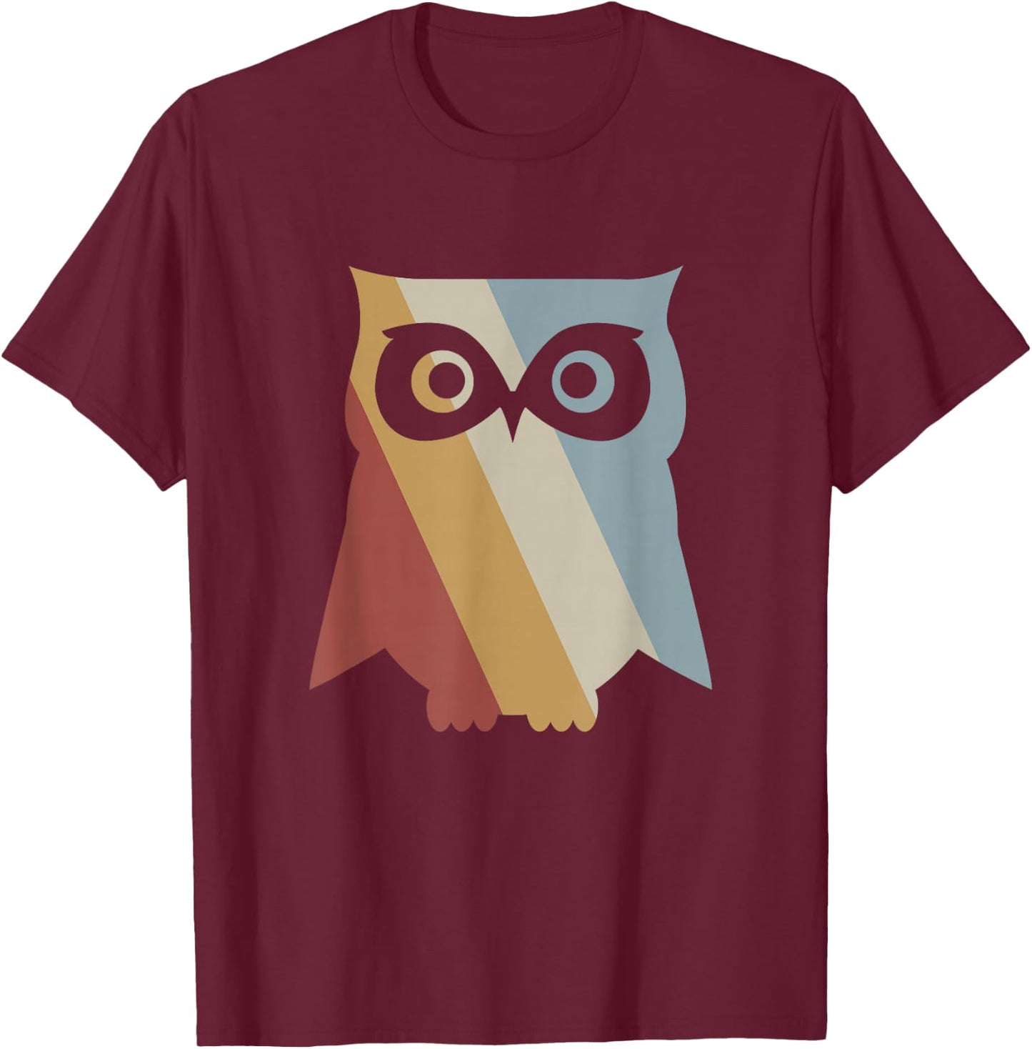 Owl Retro Style Vintage T-Shirt - T-Shirt | Maroon