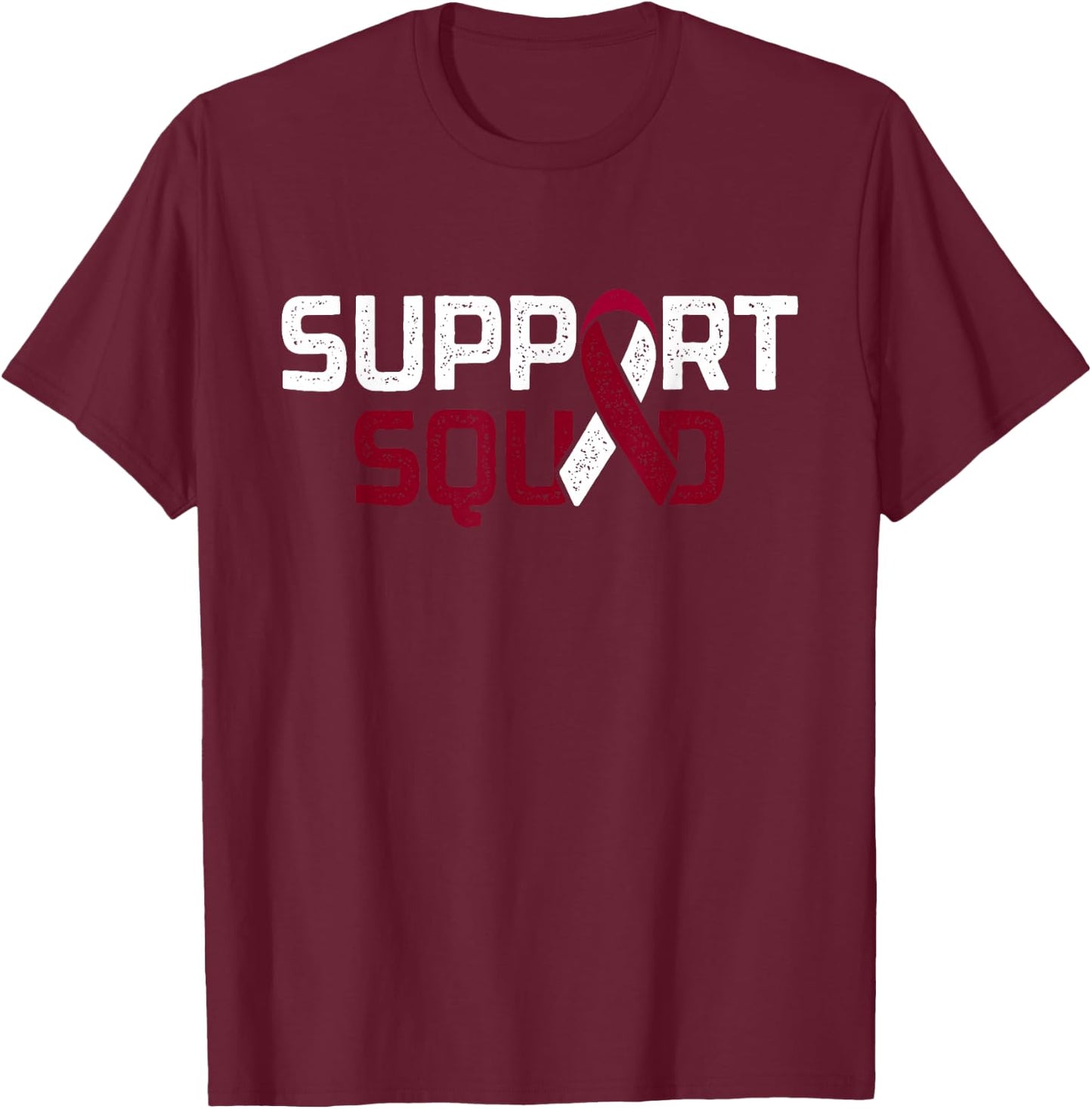 Support Squad - Throat Oral Head & Neck Cancer Awareness T-Shirt - T-Shirt | Maroon