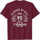 Blessed by God For 90 Years Old 90th Birthday Vintage T-Shirt - T-Shirt | Maroon
