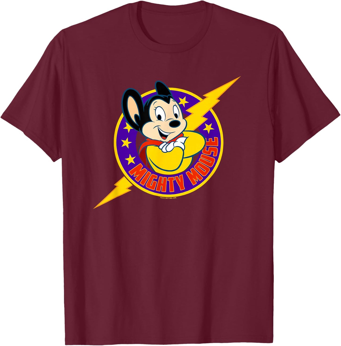 Mighty Mouse Mighty Hero T-Shirt - T-Shirt | Maroon