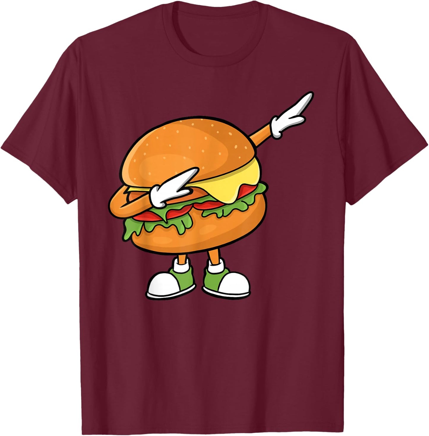 Funny Hamburger Art Men Women Cheeseburger Burger Meat Eater T-Shirt - T-Shirt | Maroon
