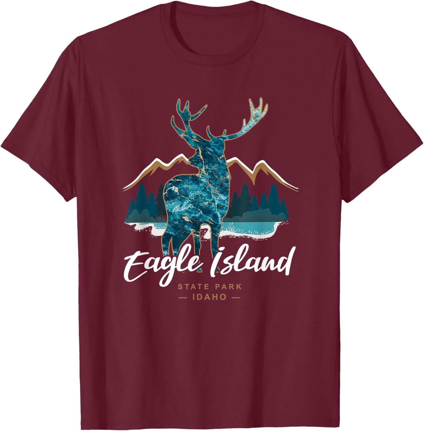 Eagle Island State Park Idaho USA Fishing Hiking Biking T-Shirt - T-Shirt | Maroon