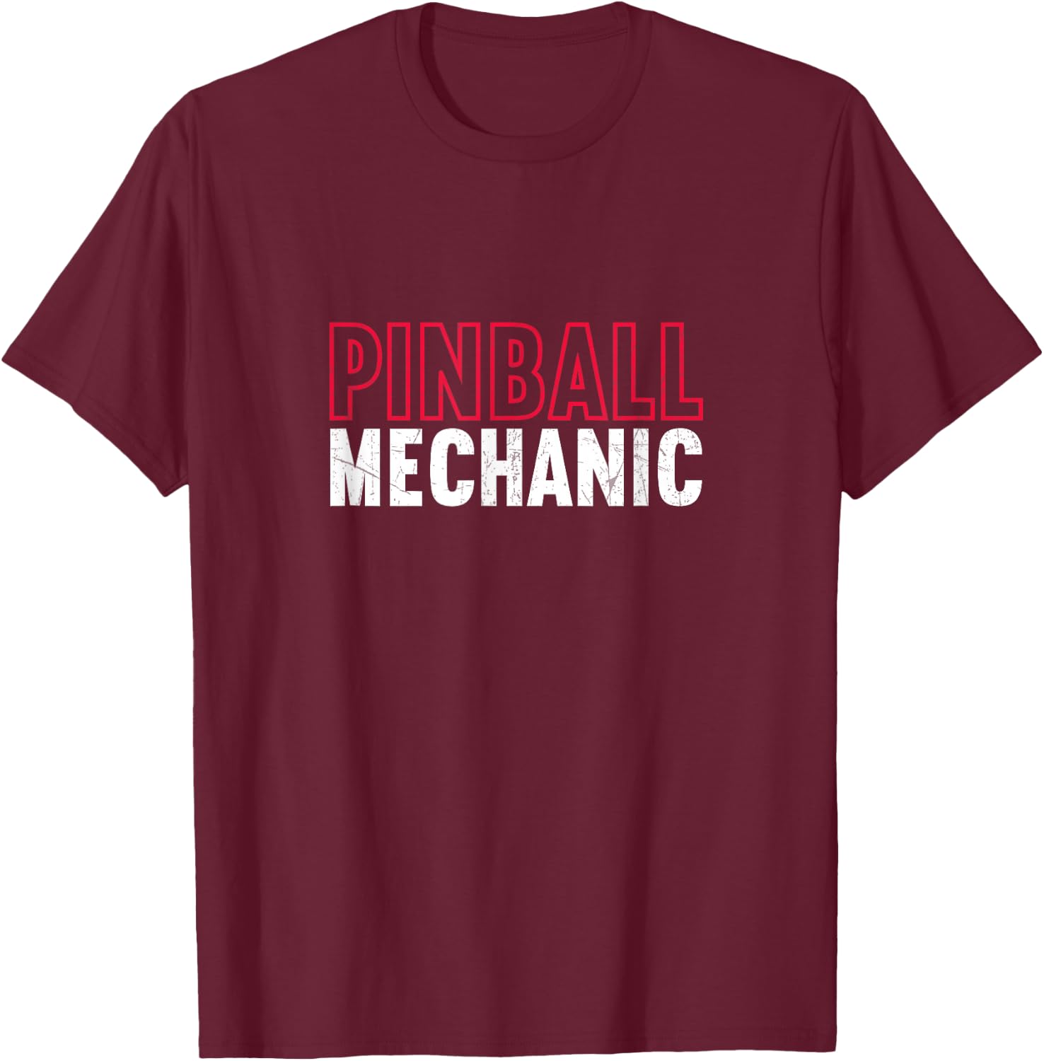 Pinball Mechanic T-Shirt - T-Shirt | Maroon