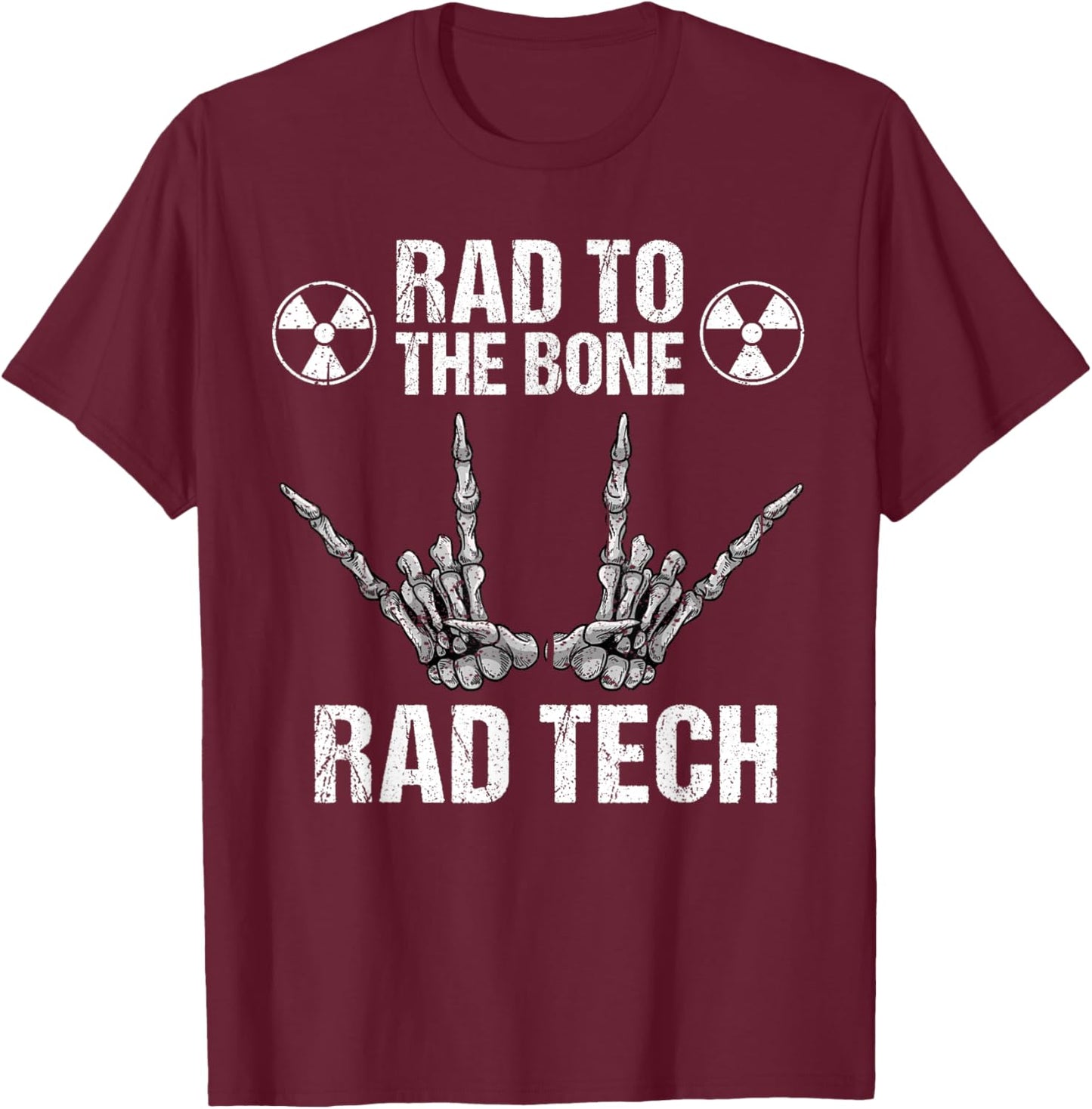 Funny Bike Bone Wheel Tech Gift Men Women Cool X-ray Radiology T-Shirt - T-Shirt | Maroon