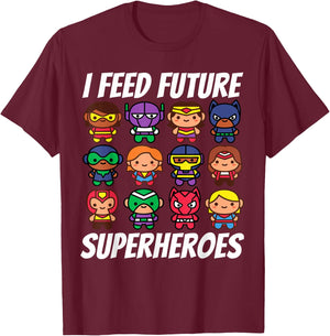I Feed Future Superheroes School Lunch Lady Squad T-Shirt - T-Shirt | Maroon