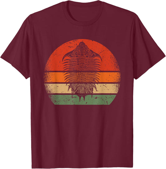 Retro Vintage Trilobite Funny Paleontologist Fossil Hunter T-Shirt - T-Shirt | Maroon